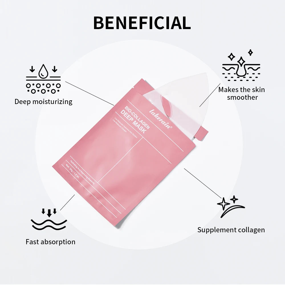 Bio-Collagen Deep Face Mask Shrink Pores Deep Hydrating Overnight Mask Moisturizing Refreshing Brightening