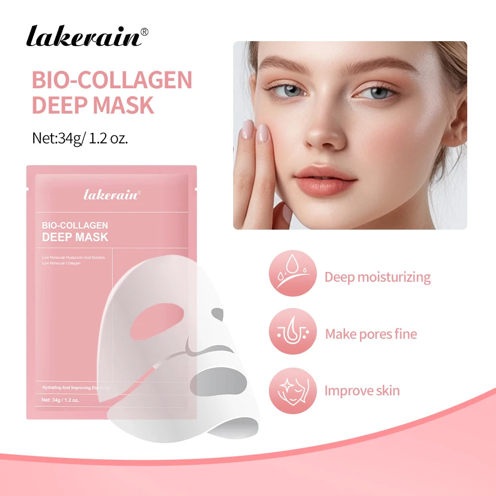 Bio-Collagen Deep Face Mask Shrink Pores Deep Hydrating Overnight Mask Moisturizing Refreshing Brightening