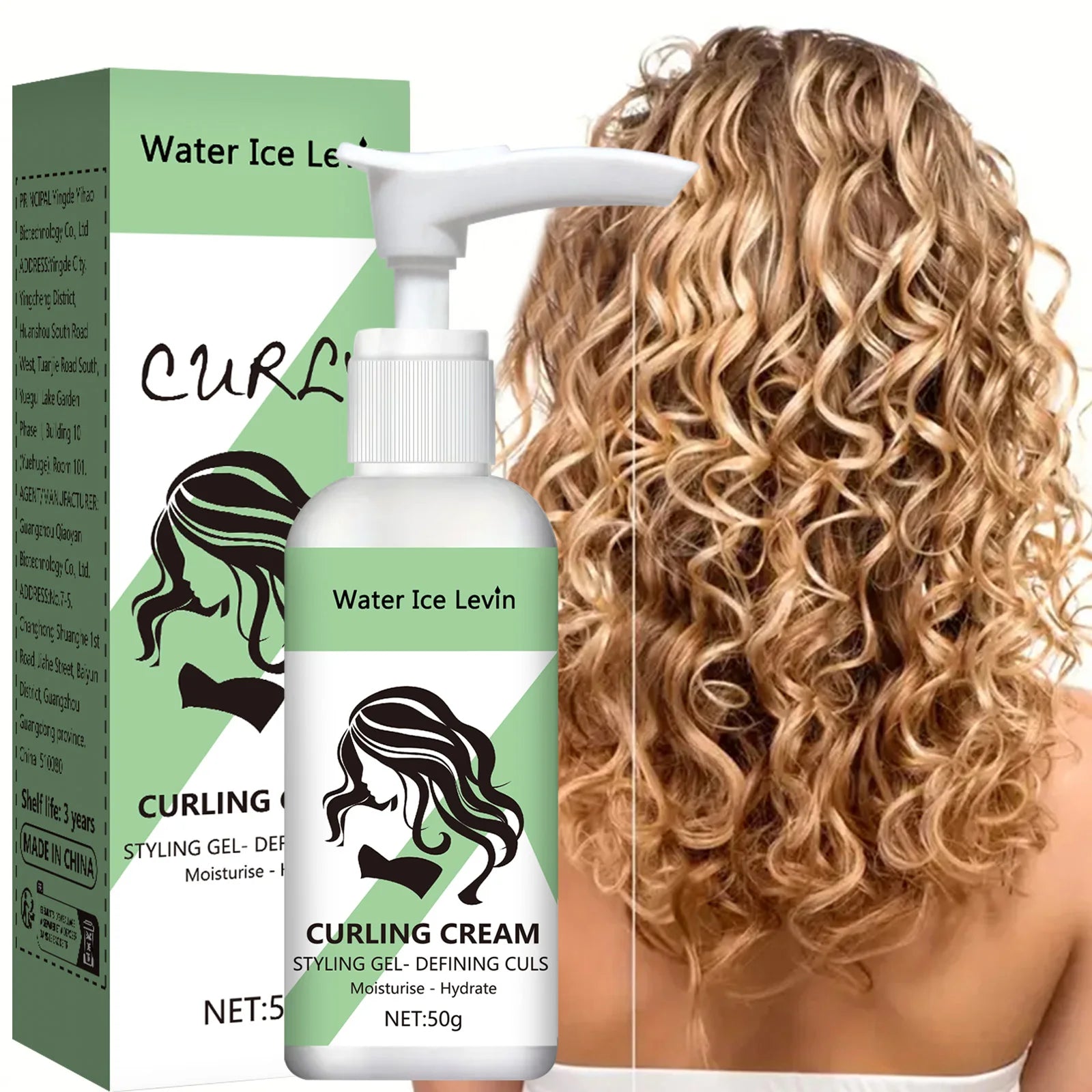 Curly hair Styling cream, moisturizing and smoothing formula, enhances the elasticity and shine easy to set